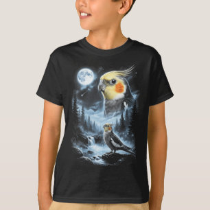 Frauen Atiel Heulender Mond 90er Retro Papagei T-Shirt