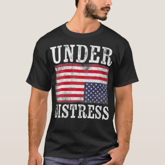 Frauen auf dem Kopf stehende amerikanische Flagge T-Shirt