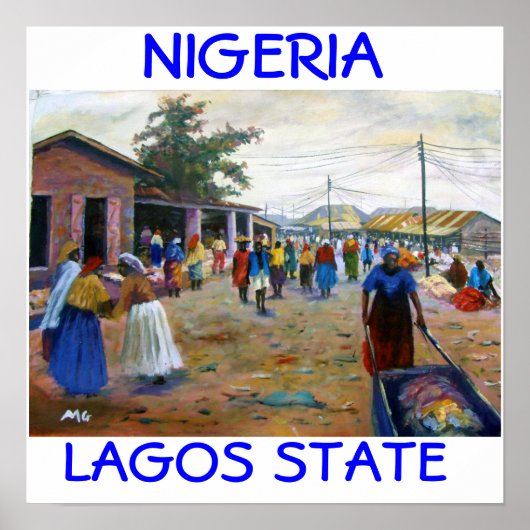 Frauen auf dem Markt 1a , LAGOS STAAT NIGERIA , .. Poster (Vorne)
