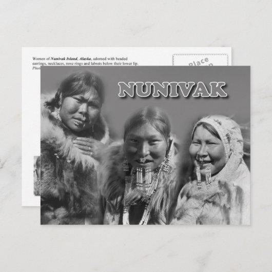 Frauen auf der Insel Nunivak, Alaska Postkarte (Vorne/Hinten)
