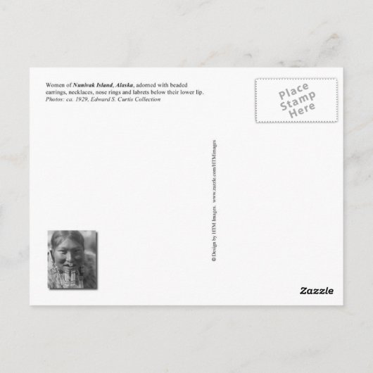 Frauen auf der Insel Nunivak, Alaska Postkarte (Rückseite)