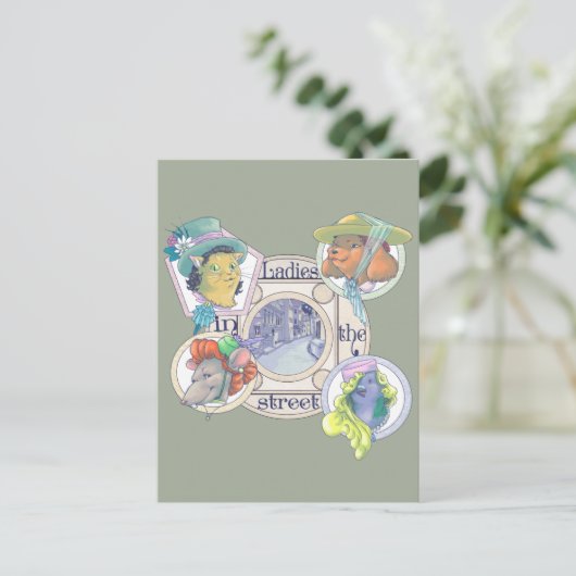 Frauen auf der Straße Postcard Postkarte (Stehend Vorderseite)