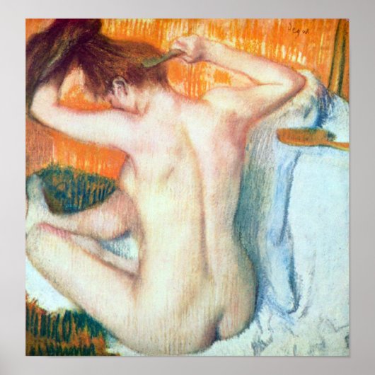 Frauen auf der Toilette von Edgar Degas Poster (Vorne)