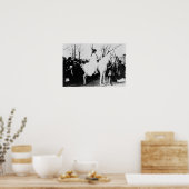 Frauen auf der Trauerparade der Pferde Fotograp Poster (Küche)