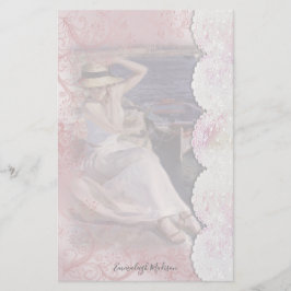 Frauen auf Dock Imitats Lace Briefpapier