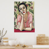 Frauen auf Handy Abstrakt, Matisse-Stil Poster (Küche)