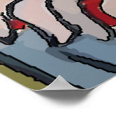 Frauen auf Handy Abstrakt, Matisse-Stil Poster (Ecke)