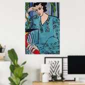 Frauen auf Handy Abstrakt, Matisse-Stil Poster (Heimbüro)