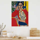 Frauen auf Handy Abstrakt, Matisse-Stil Poster (Küche)