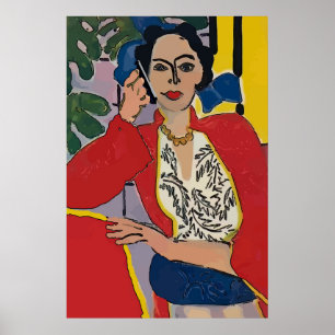 Frauen auf Handy Abstrakt, Matisse-Stil Poster