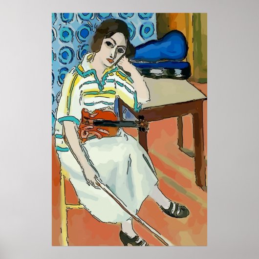 Frauen auf Handy Abstrakt, Matisse-Stil Poster (Vorne)