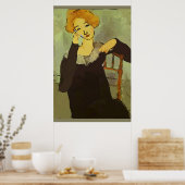 Frauen auf Handy Abstrakt, Matisse-Stil Poster (Küche)