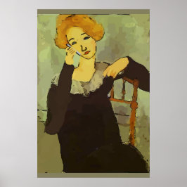 Frauen auf Handy Abstrakt, Matisse-Stil Poster