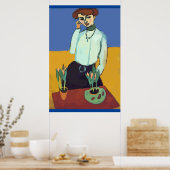 Frauen auf Handy Abstrakt, Matisse-Stil Poster (Küche)