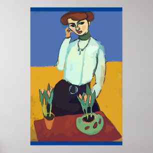 Frauen auf Handy Abstrakt, Matisse-Stil Poster