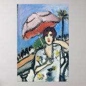 Frauen auf Handy Abstrakt, Matisse-Stil Poster (Vorne)