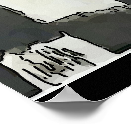 Frauen auf Handy Abstrakt, Matisse-Stil Poster (Ecke)