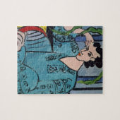 Frauen auf Handy Vintager Stil Puzzle (Horizontal)