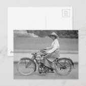 Frauen auf Motorrad Vintages Foto Postkarte (Vorne/Hinten)