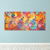 Frauen auf Rädern gedehnte Leinwand drucken. (Insitu (Holzboden))