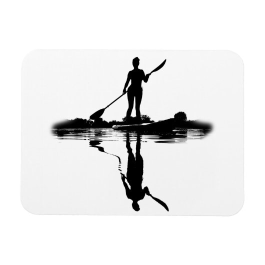FRAUEN auf sup board, Paddelreflektion Boarding Magnet (Horizontal)