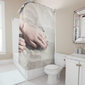 Frauen auf weißem Sand Duschvorhang (Beispiel)