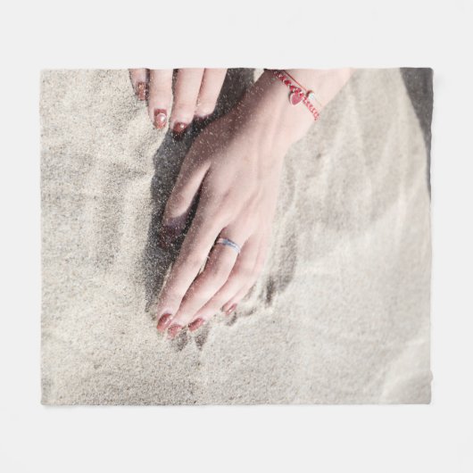 Frauen auf weißem Sand Fleecedecke (Vorderseite (Horizontal))