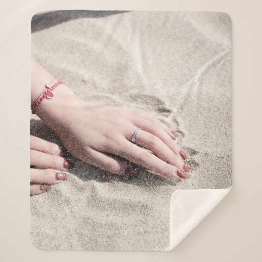 Frauen auf weißem Sand Sherpadecke (Vorderseite)