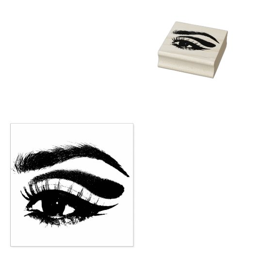 Frauen Auge Makeup Schönheit Schwarz-Weiß Kunst Gummistempel (Stempel)
