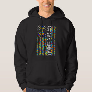 Frauen Autismus Oma American Flag Mutter S Day Hoodie