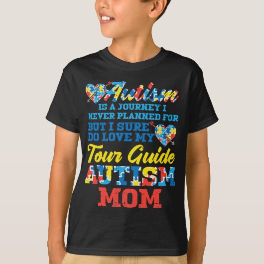 Frauen Autismus Reise nie geplant Tour Guide Mama T-Shirt (Vorderseite)