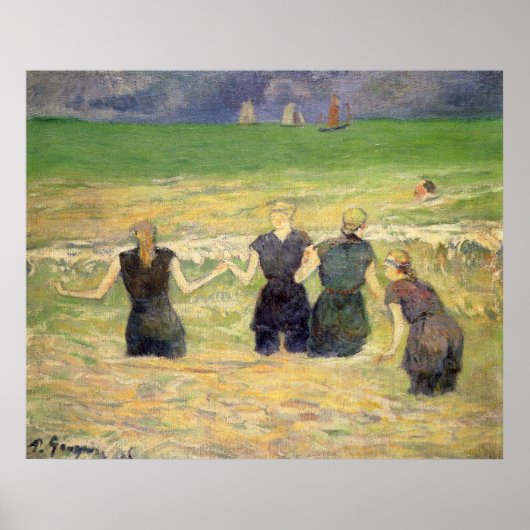 Frauen baden Dieppe von Paul Gauguin Poster (Vorne)