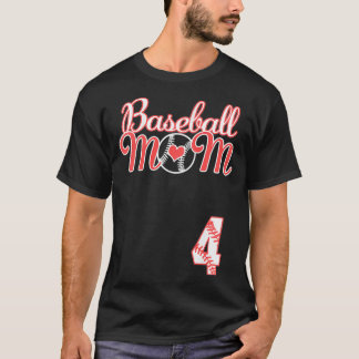 Frauen Baseball Mama Muttertag #4 Baseball Playe T-Shirt