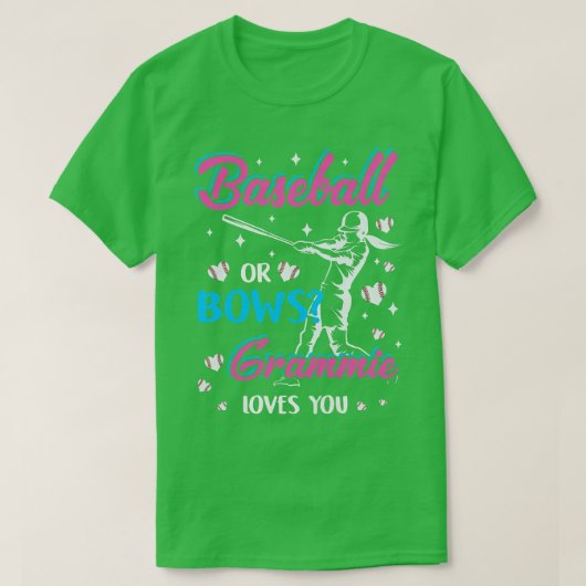 Frauen Baseball oder Bows Grammie Lieben Sie Gesch T-Shirt (Design vorne)