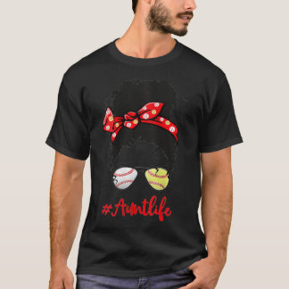 Frauen Baseball Tante Tante AuntLife Softball Ball T-Shirt