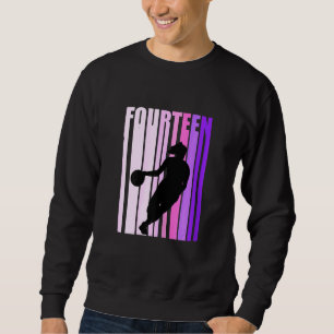 Frauen Basketball 14. Geburtstag Frauen Retro 14 F Sweatshirt