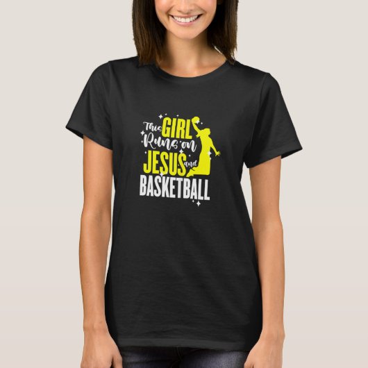 Frauen Basketball Dieses Mädchen rennt auf Jesus u T-Shirt (Vorderseite)