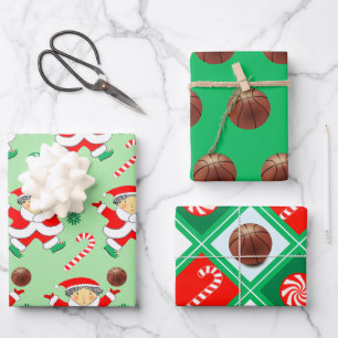 Frauen-Basketball-Weihnachten Geschenkpapier Set