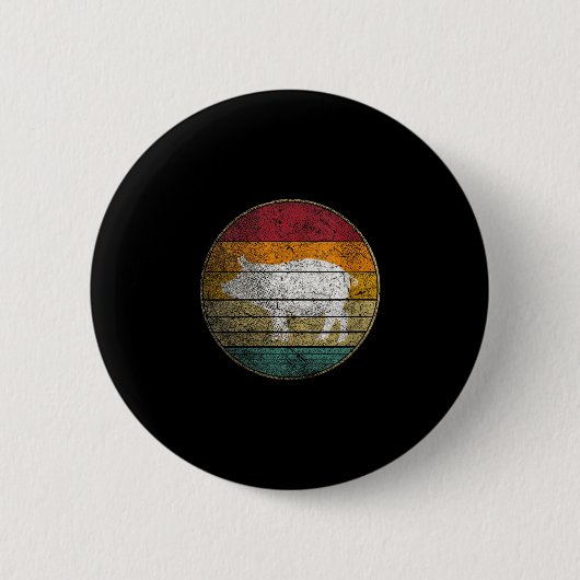 Frauen BBQ-Schwein - Vintage Geburtstag Mutter Button (Vorderseite)