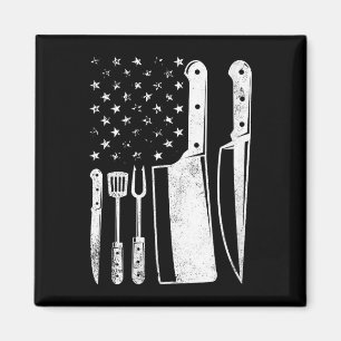 Frauen BBQ USA-Flagge patriotisch 4. Juli Magnet