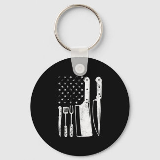 Frauen BBQ USA-Flagge patriotisch 4. Juli Schlüsselanhänger