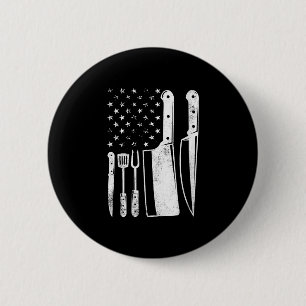 Frauen bbq usa Flagge patriotisch vierter Juli Button