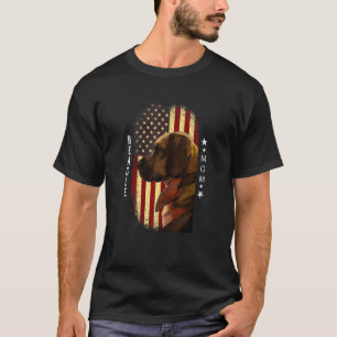Frauen Beagle Mama American Flag Patriotic Beagle T-Shirt
