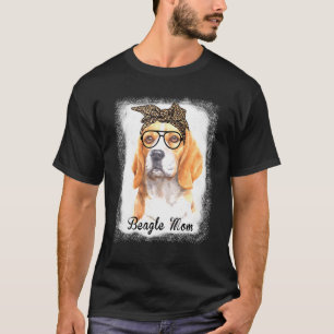Frauen Beagle Mama Leopard Gebleicht Hund Haustier T-Shirt