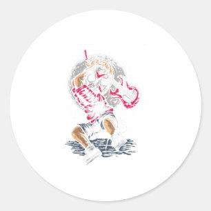 Frauen Beängstigend Hockey Maske Smashing Guitar H Runder Aufkleber