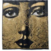 Frauen begegnen Gold Moderne Duschvorhang (Vorderseite)