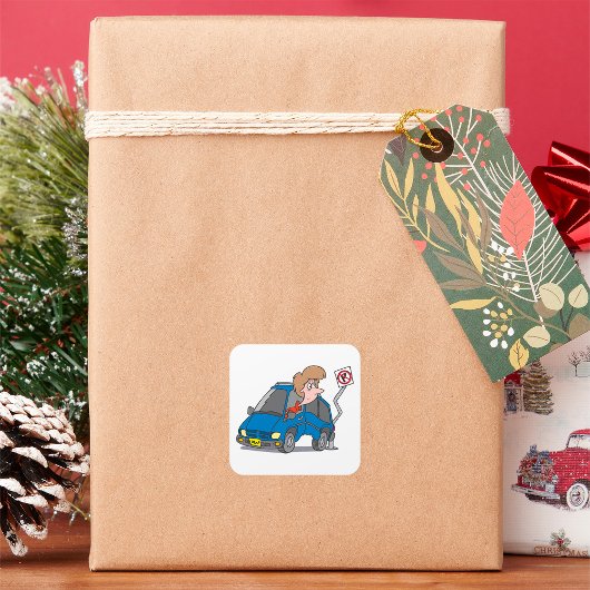 Frauen bei einem Unfall Quadratischer Aufkleber