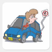 Frauen bei einem Unfall Quadratischer Aufkleber (Vorderseite)