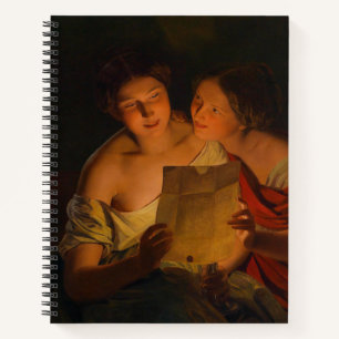 Frauen beim Lesen eines Liebe-Briefes (von Waldmül Notizblock