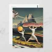 Frauen beim Surreal Breakfast Postkarte (Vorne/Hinten)